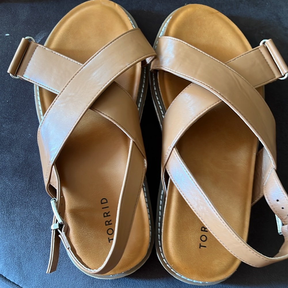 Torrid Crossover Platform Sandals - image 7